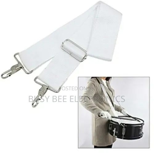 White Drum Strap/Belt With Free Drum Key