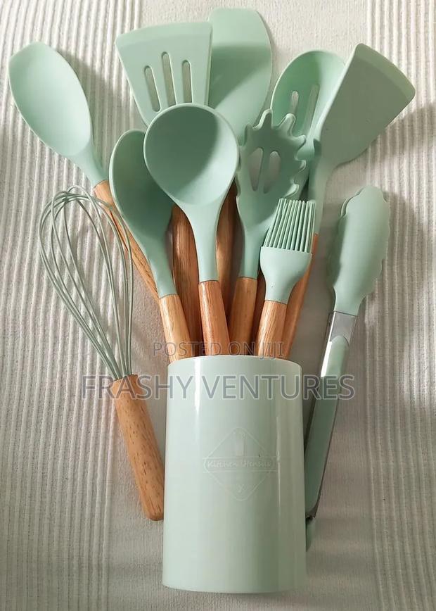 11pcs Nonstick Silicon Cooking Serving Spoons