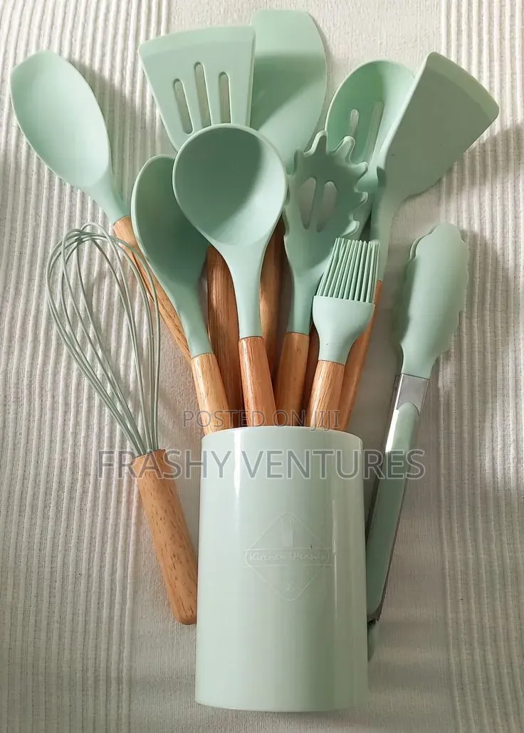 11pcs Nonstick Silicon Cooking Serving Spoons