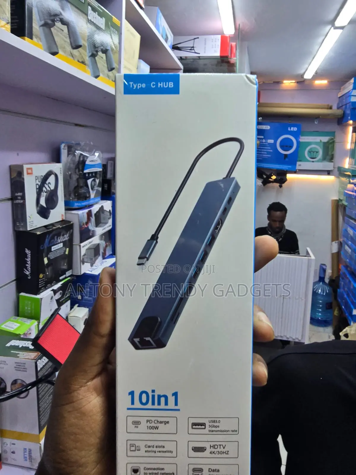 10-in-1 USB-C Hub With HDMI RJ45 USB 3.0 PD Charging