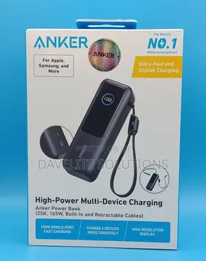 Anker Laptop Power Bank (, 165W, Built-in and Retractable Cables