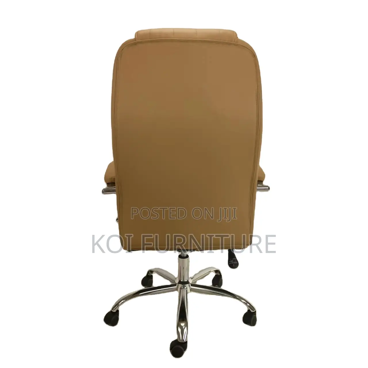 Office Chair; Leather Executive Office Chair With Chrome Armrest