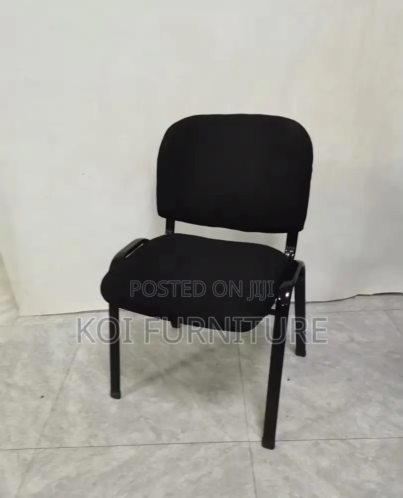 Office Chairs; Black Fabric Tosca Armless Chaise Chairs