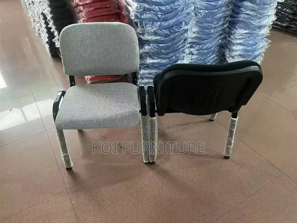 Office Chairs; Black Fabric Tosca Armless Chaise Chairs