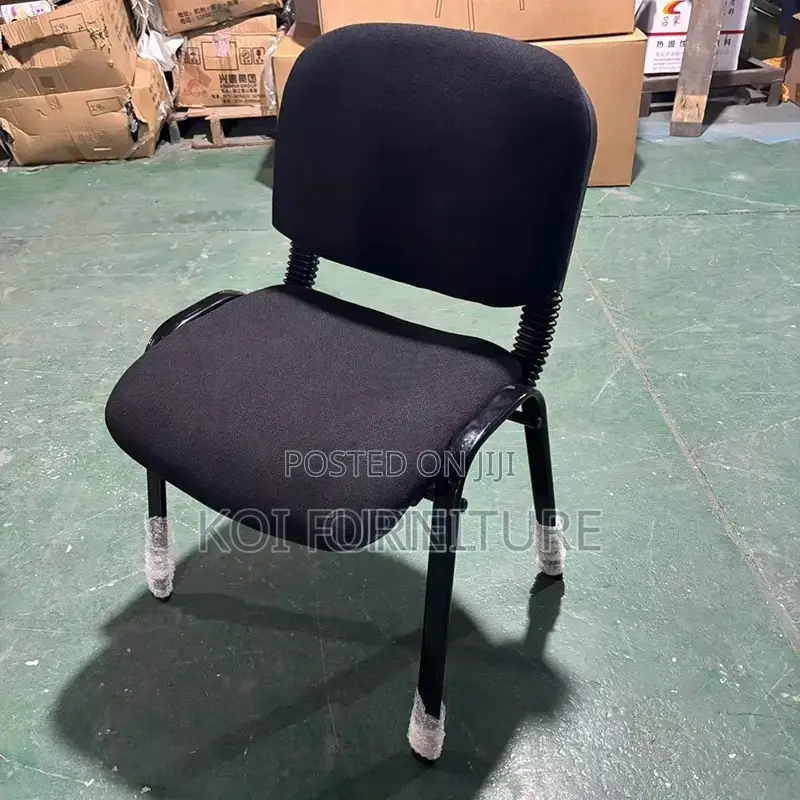 Office Chairs; Black Fabric Tosca Armless Chaise Chairs