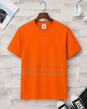 Orange Round Neck T Shirt Pure Cotton