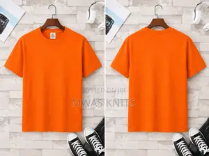 Orange Round Neck T Shirt Pure Cotton