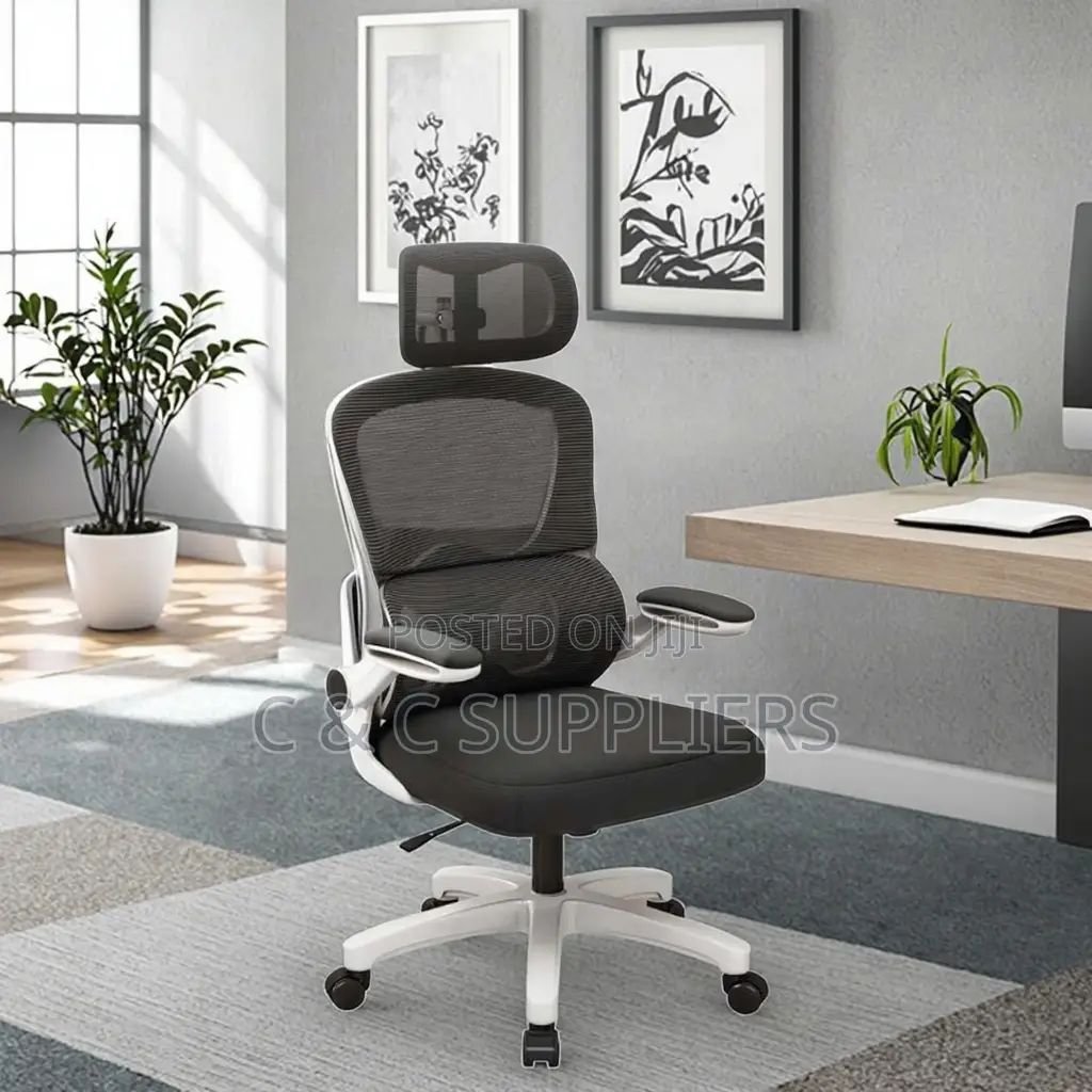 Office High Back Staff Chair With Flip Armrest