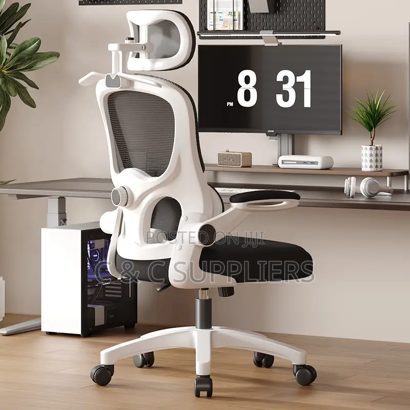 Office High Back Staff Chair With Flip Armrest