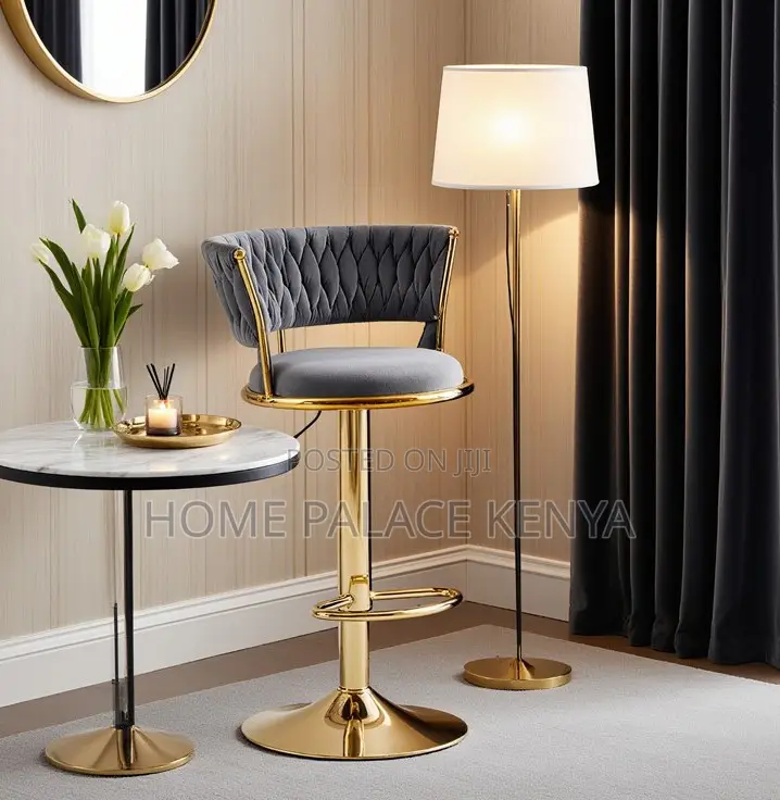 Bar Stool: Pink High Rotating Island Chair