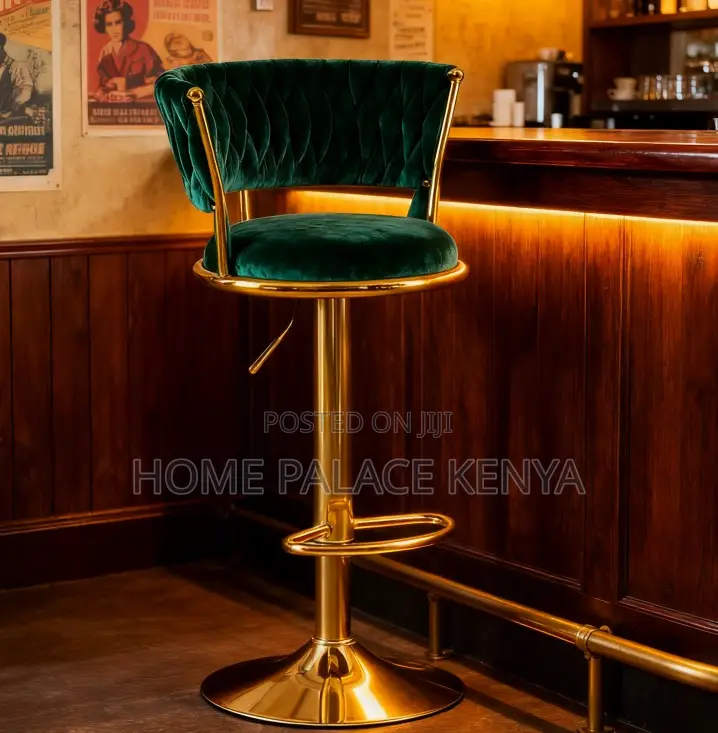 Bar Stool: Pink High Rotating Island Chair