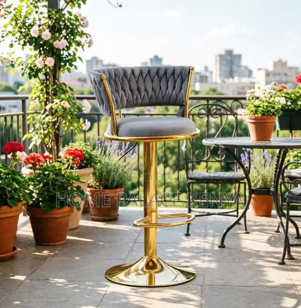 Bar Stool: Pink High Rotating Island Chair