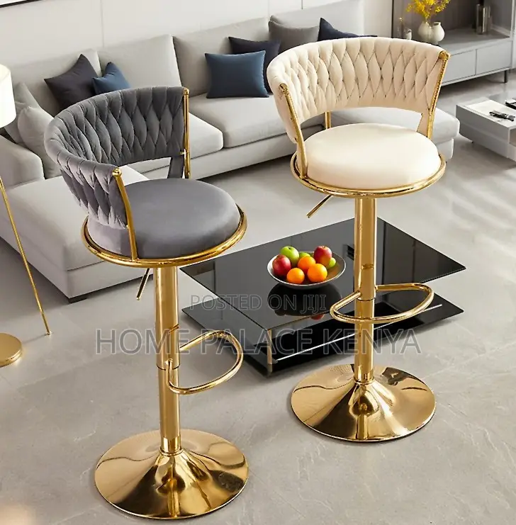 Bar Stool: Pink High Rotating Island Chair