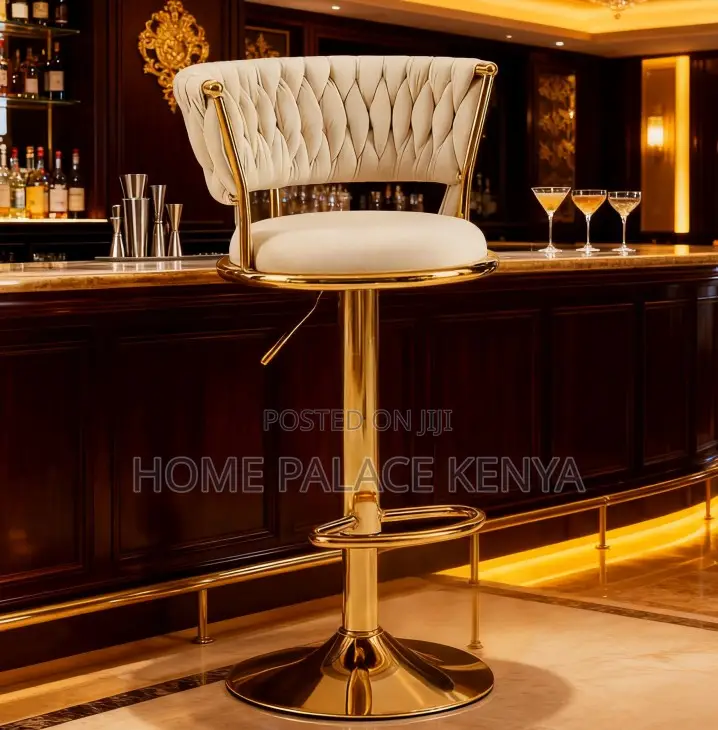 Bar Stool: Pink High Rotating Island Chair