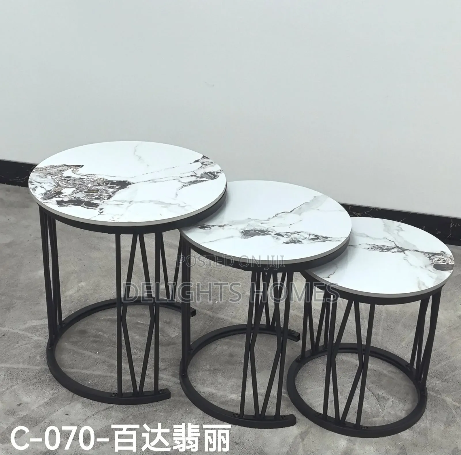 3 in 1 Executive Pure Marble Table-Hl