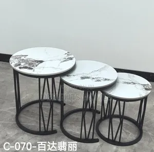 3 in 1 Executive Pure Marble Table-Hl