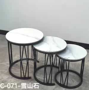 3 in 1 Executive Pure Marble Table-Hl