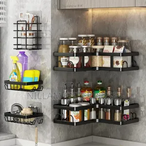Multipurpose 5pcs Set Triangular Shower Caddy Shelf/ Wall Organizer*