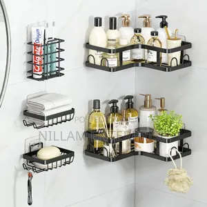 Multipurpose 5pcs Set Triangular Shower Caddy Shelf/ Wall Organizer*