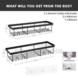 5pcs Set Rectangular Shower Shelf