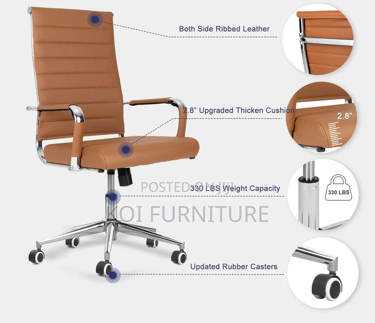 Office Chairs; High Back Executive Swivel Rolling Office Chair
