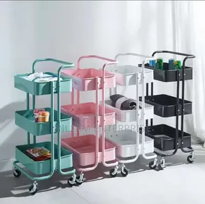 Multi-Functional Movable Trolley Storage Rack