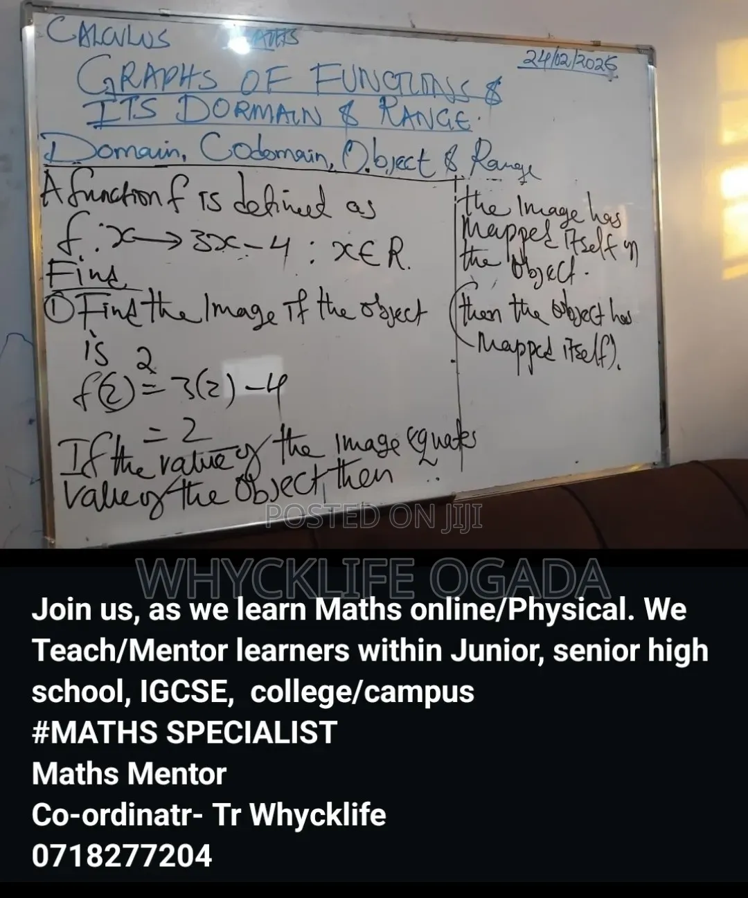 Mathematics and Business Studies Teacher.