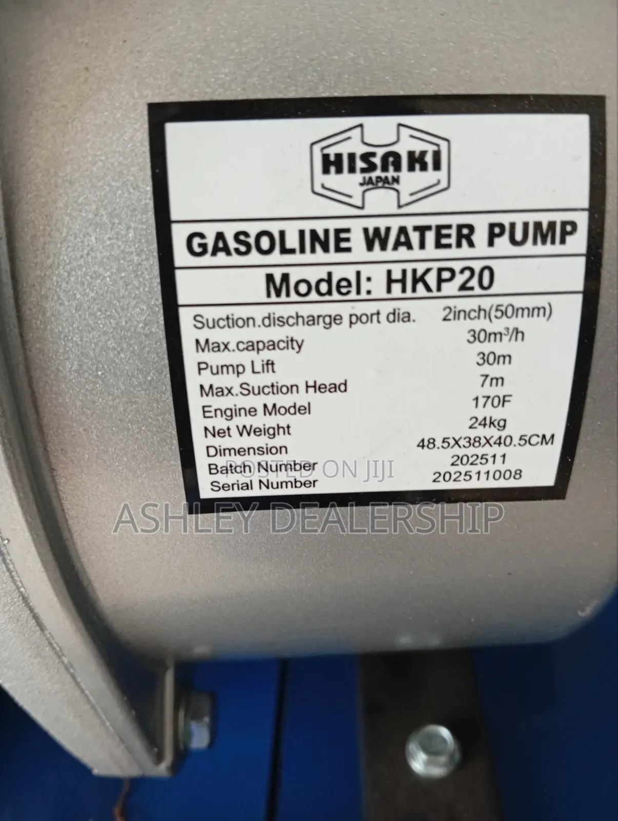 2" Hisaki Gasoline Water Pump