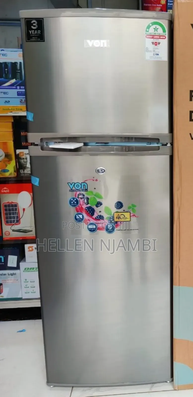 Von Double Door Refrigerator VRT-181DRAX Silver 181L