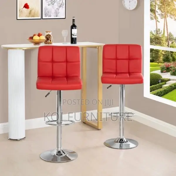 Barstools; Red-Colored Modern Home Living Room Barstool
