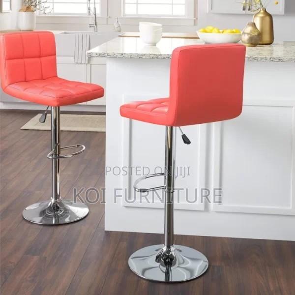 Barstools; Red-Colored Modern Home Living Room Barstool - thumbnail 5