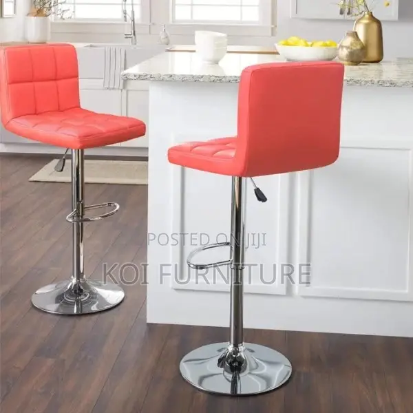 Barstools; Red-Colored Modern Home Living Room Barstool