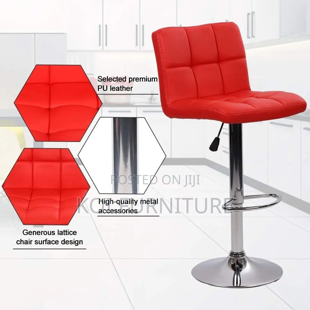 Barstools; Red-Colored Modern Home Living Room Barstool