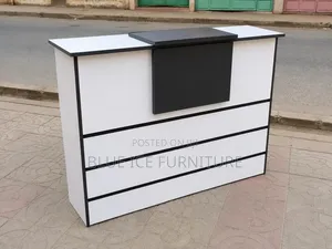 Modern Executive Reception Desk -White Black