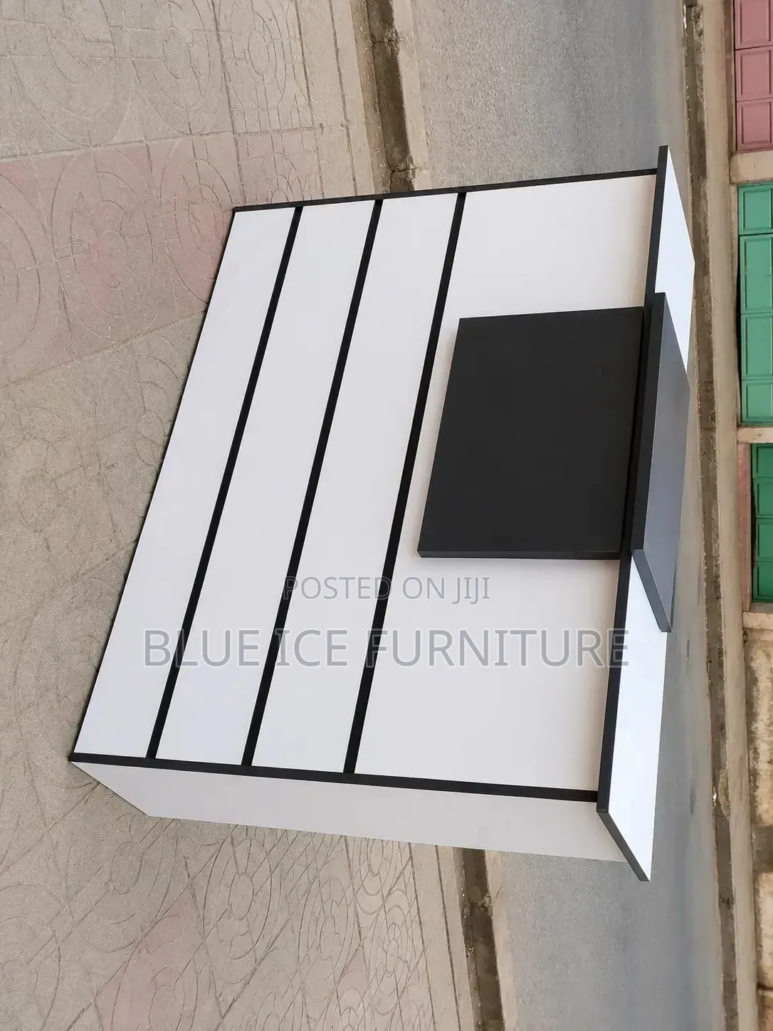 Modern Executive Reception Desk -White Black
