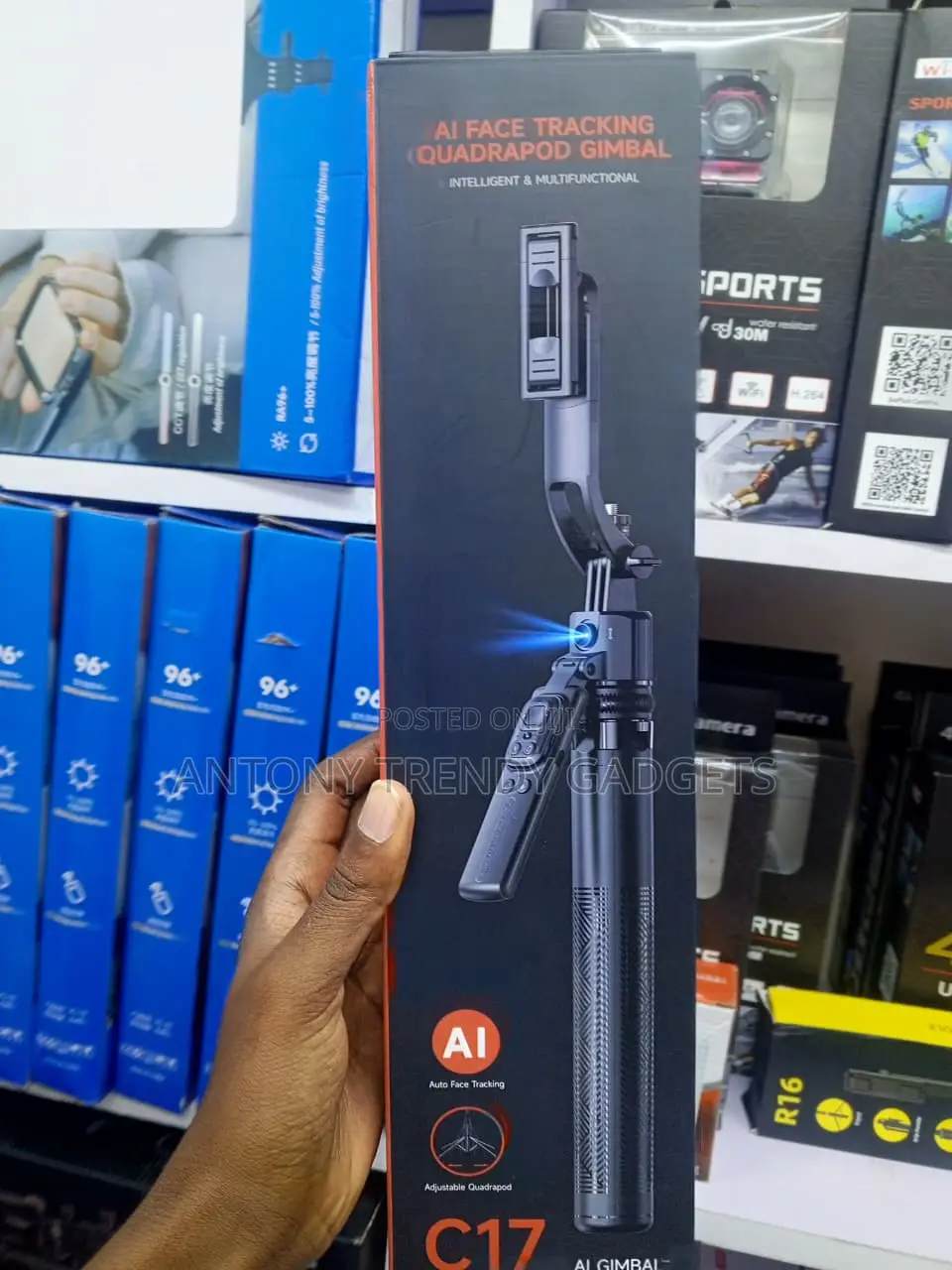 C17 AI Face Tracking Gimbal Tripod 360° Auto Tracking Stand