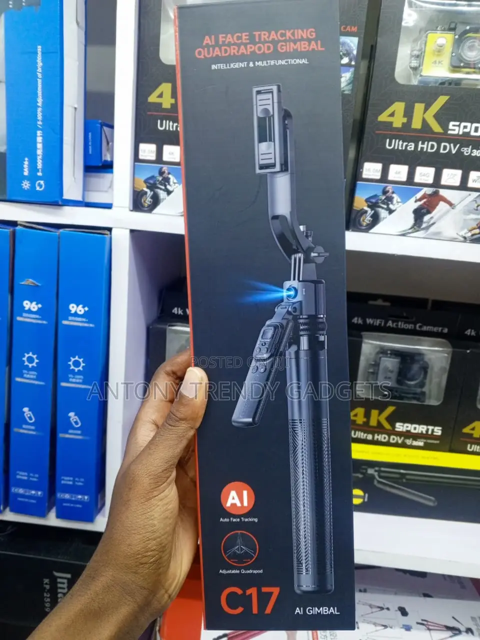 C17 AI Face Tracking Gimbal Tripod 360° Auto Tracking Stand