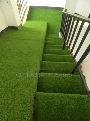 40mm Modern Sleek Office Staircase Artificial Green Grass Carpet