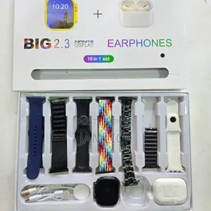 I20 Smart Watch Set With 7 Straps, Wireless Charger Earbuds – EG