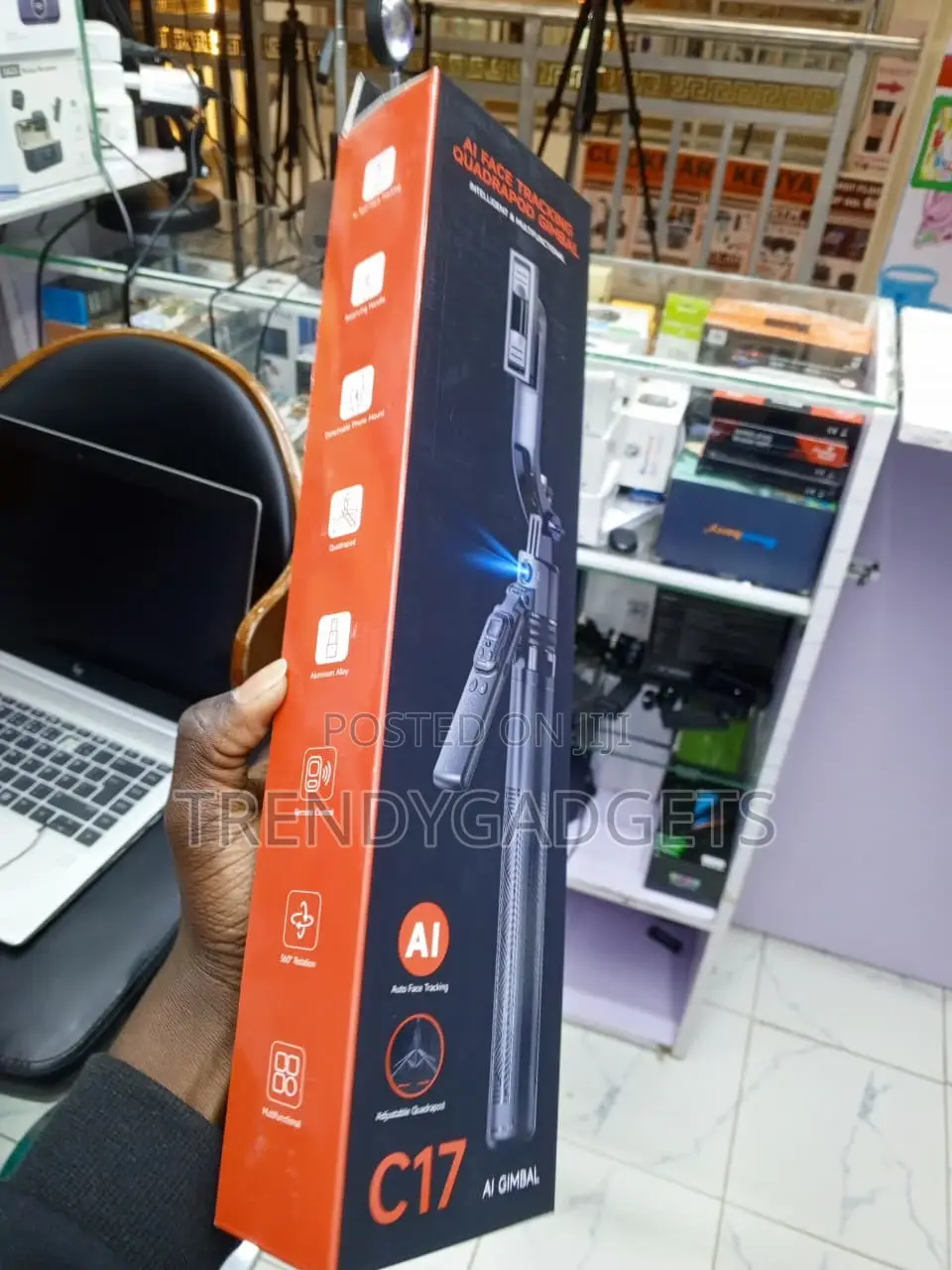C17 AI Smart Tracking Phone Gimbal Tripod With Gesture Control