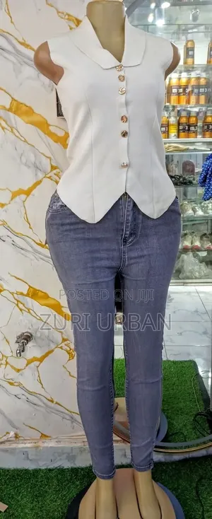 Lady's Fitting Jeans and Blouse