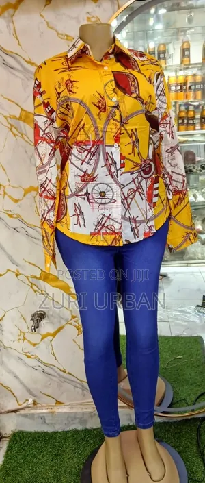 Lady's Fitting Jeans and Blouse