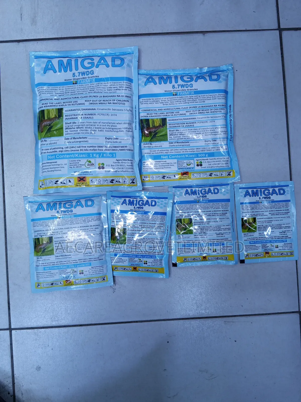Amigad 5.7 WDG Insecticide Fall Armyworm 10g, 50g, 250g, 500g,1kg