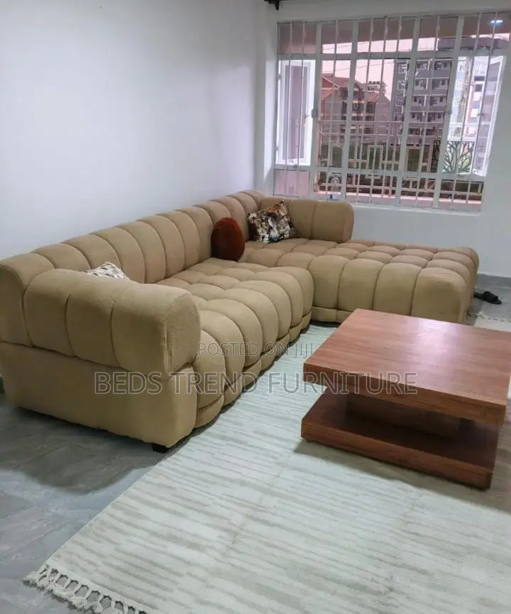 L Seat Brown Bubble Sofa – 6 Seater