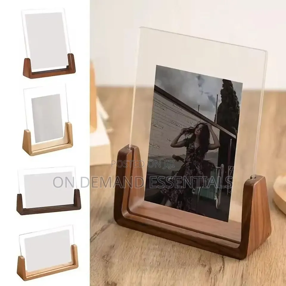 Acrylic Photo Frame With Wooden Base