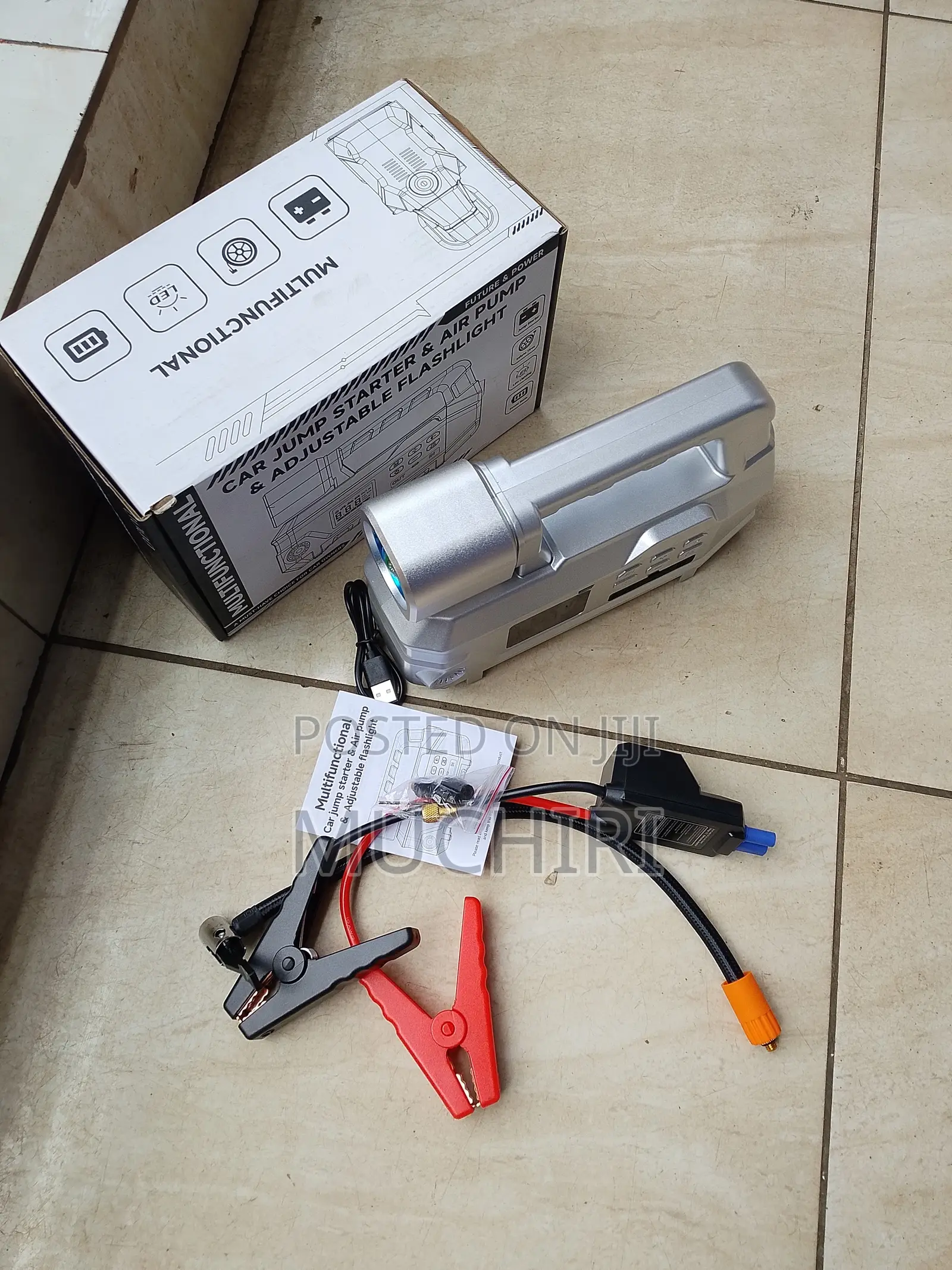 High Power Digital Jump Starter /Compressor Adjustable Flash Light