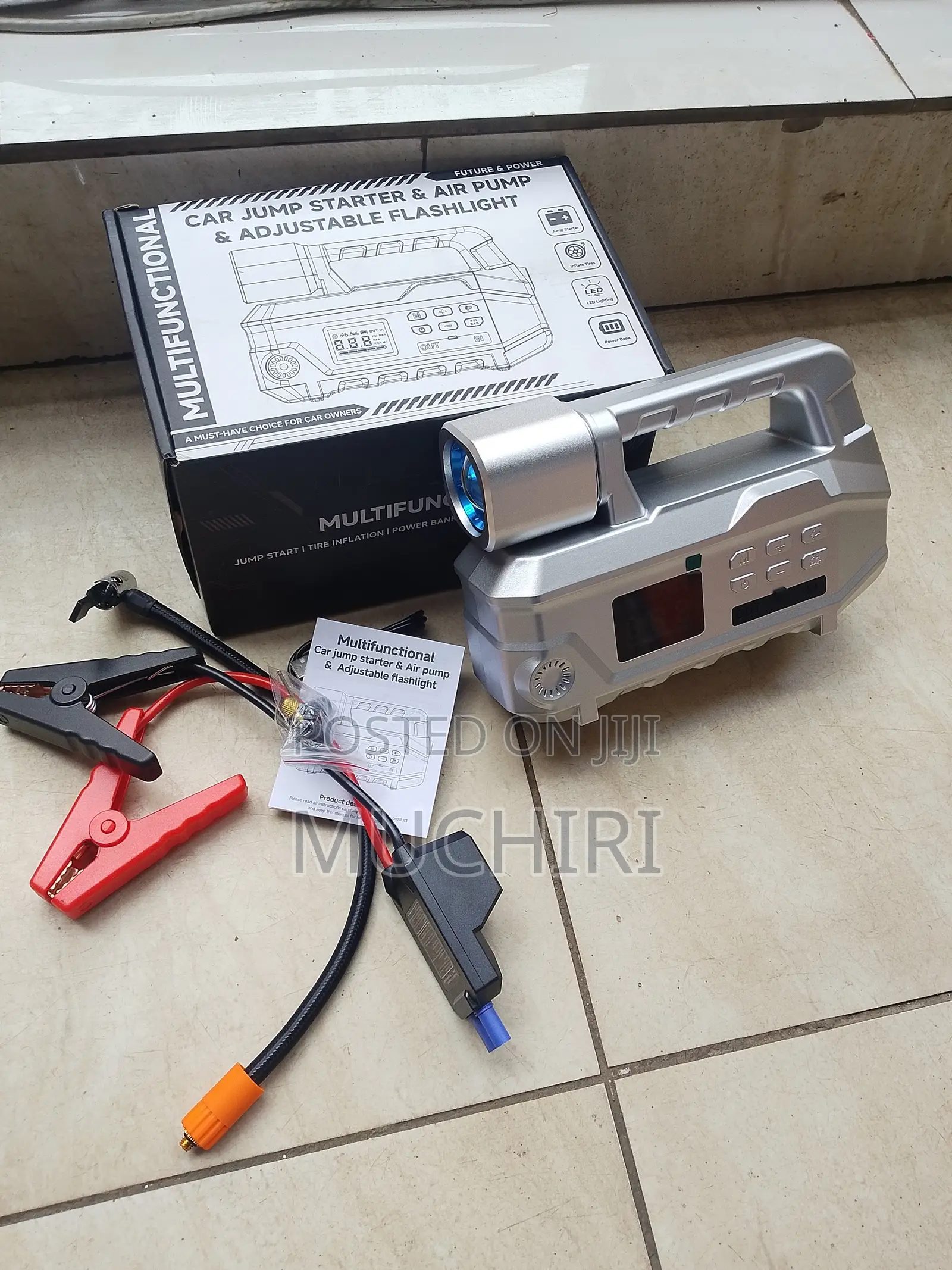 High Capacity Car Battery Jump Starter With Compressor