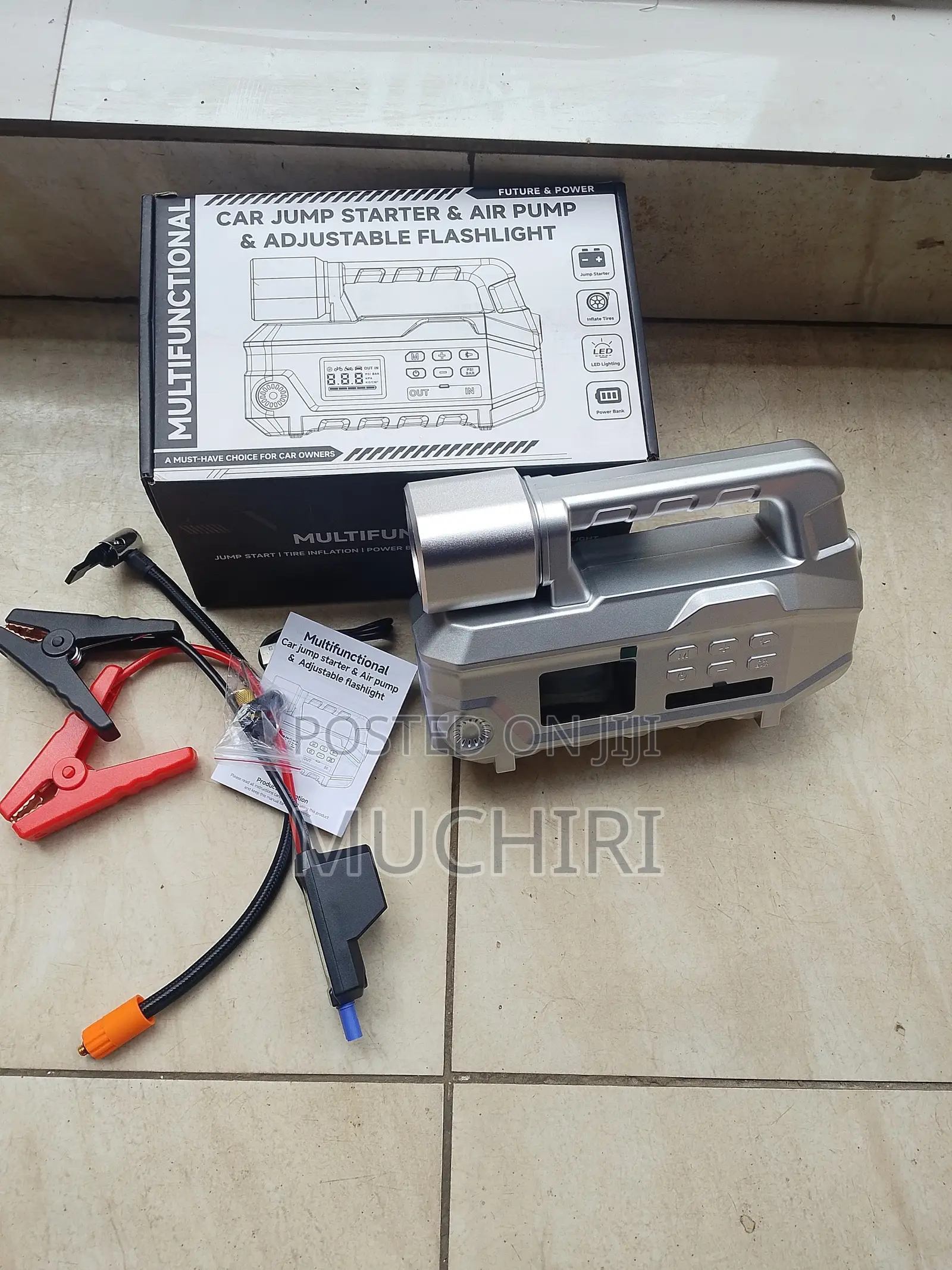 High Capacity Car Battery Jump Starter With Compressor