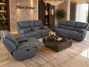 Royal Size Gray Six-Seater Sofa Recliner