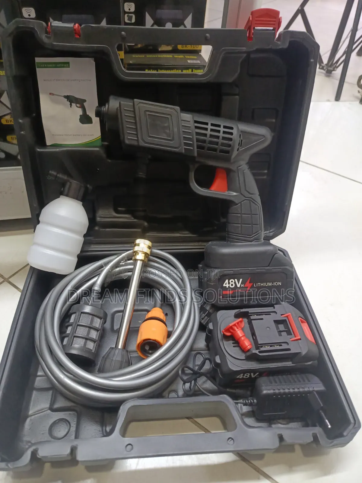 Portable Car Washer Gun + 2 Batteries Case
